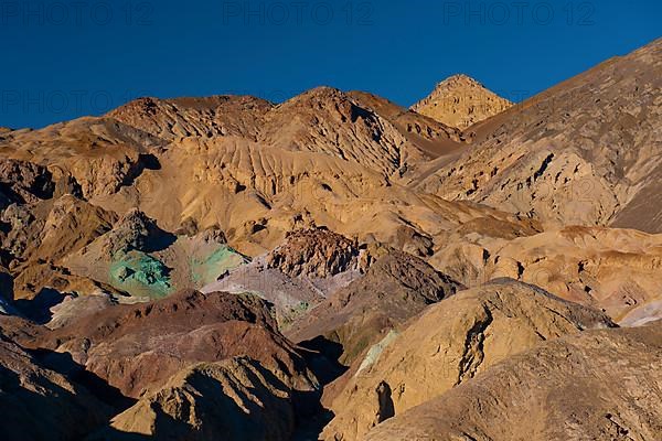 Artist's Palette rock discoloured by minerals in evening light