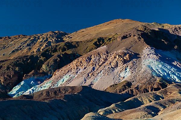 Artist's Palette rock discoloured by minerals in evening light