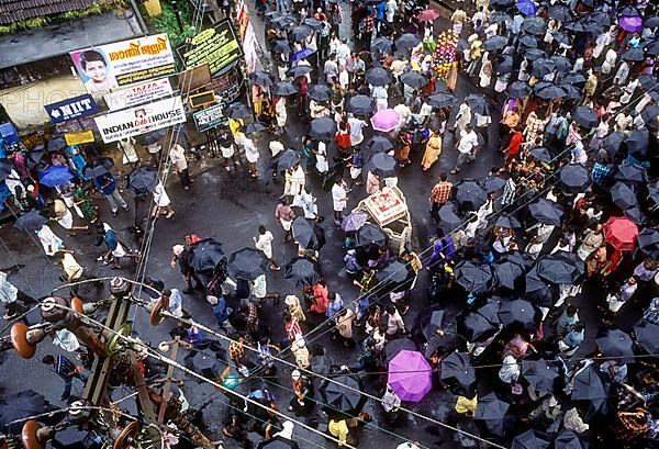 Rain during Atham festival procession in Tripunithura near Ernakulam