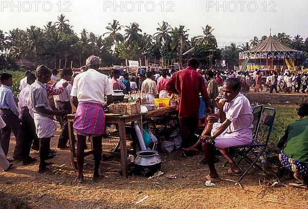 A tea shop near an exhibition during Pooram festival in Thrissur or Trichur