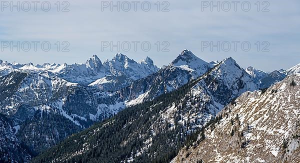 View of Tannheimer Berge with Gimpel and Rote Flueh