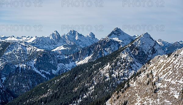 View of Tannheimer Berge with Gimpel and Rote Flueh