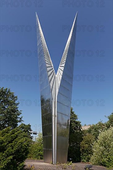 Abstract sculpture made of stainless steel