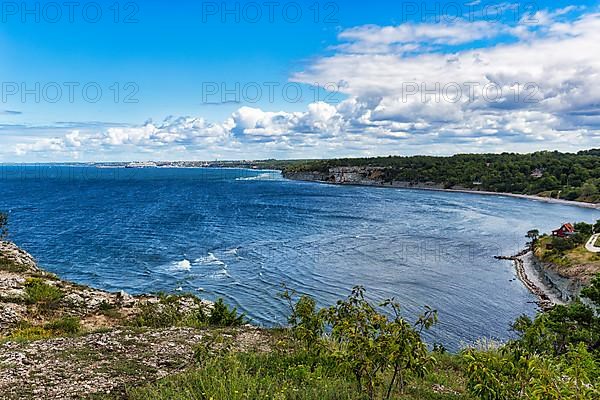 View from the cliff to Hoegklint cliff and the town