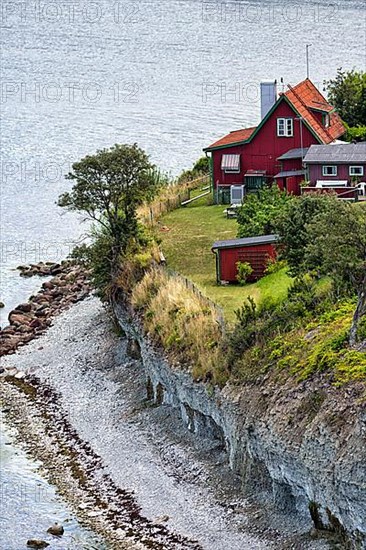 View from above on cliff coast