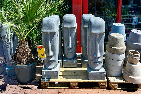 Easter Island heads and plant pots