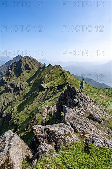 Hikers on rocks