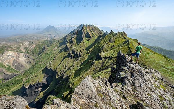 Hikers on rocks