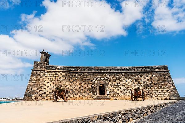 Historic San Gabriel Castle located on the island in Arrecife