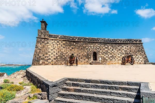 Historic San Gabriel Castle located on the island in Arrecife