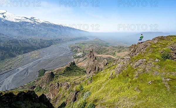 Hiker on a rock