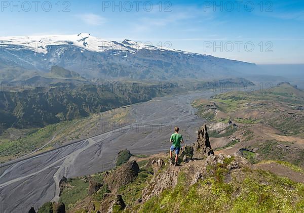 Hiker on a rock