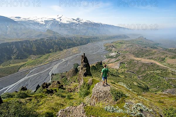 Hiker looking into the distance