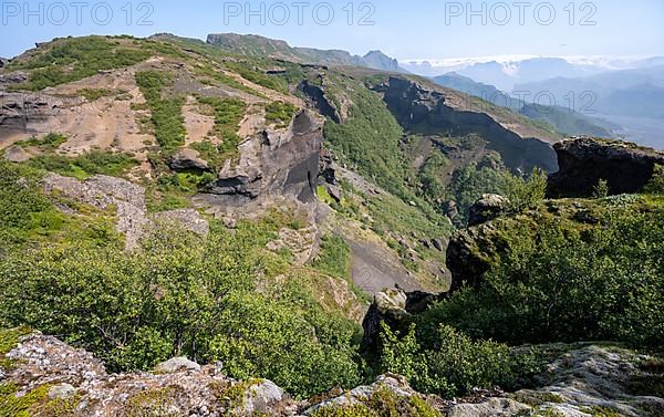 Furrowed mountain landscape of tufa rocks