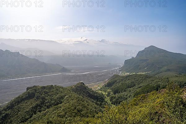 View of valley with river Krossa