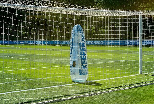 Plastic keeper in football goal