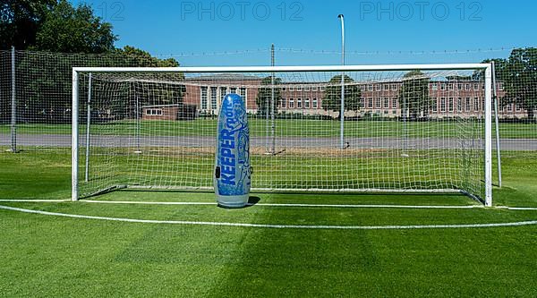 Plastic keeper in football goal