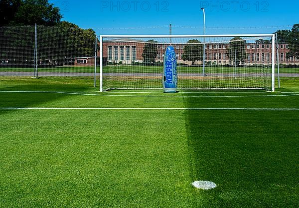 Plastic keeper in football goal