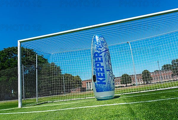 Plastic keeper in football goal