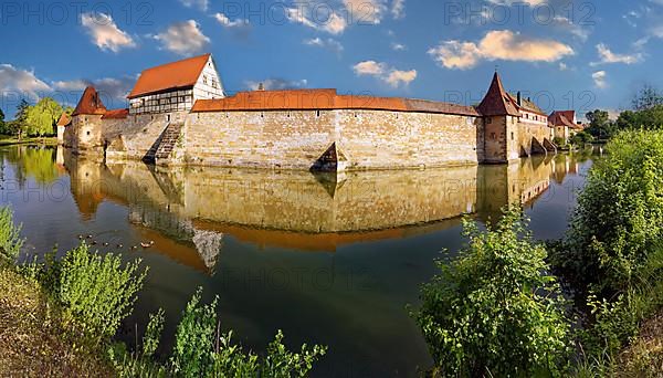 Lake pond with lake wall