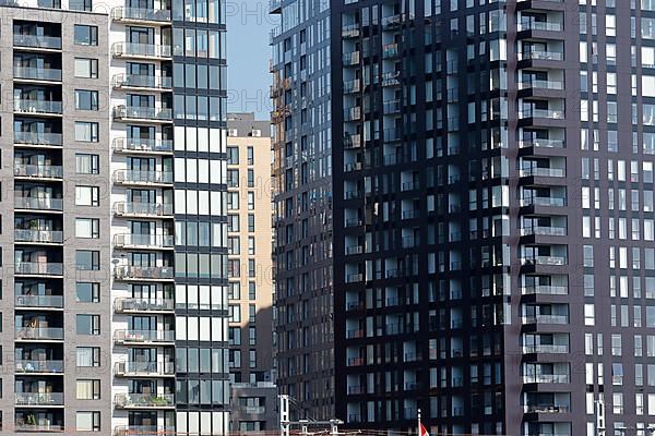 Modern apartment buildings