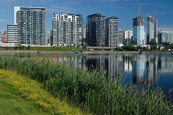 Modern apartment buildings