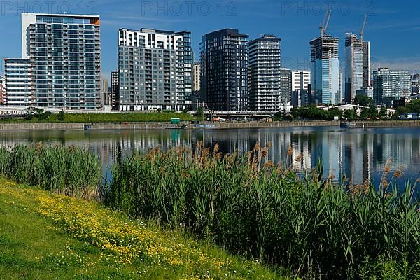 Modern apartment buildings