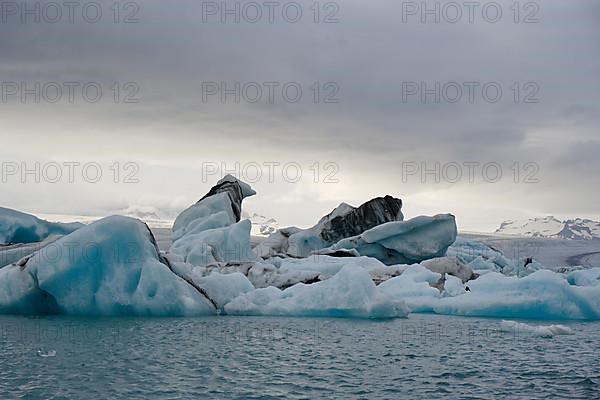 Chunks of ice on the lake Joekulsarlon