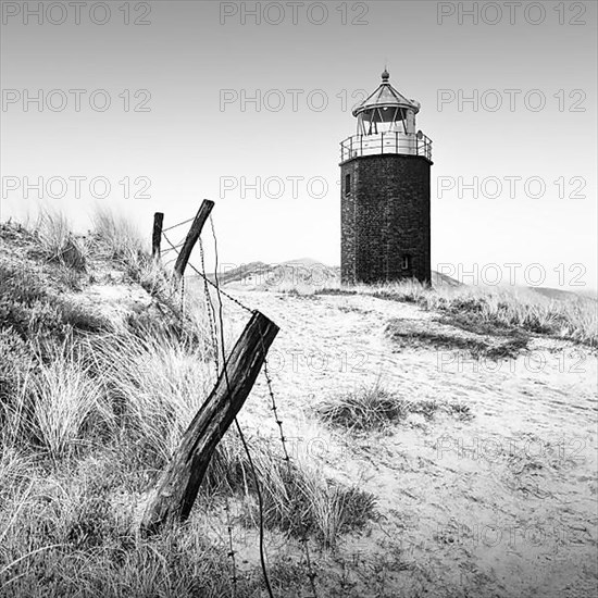 Black and white photograph of the famous Quermarken fire near Kampen on the island of Sylt