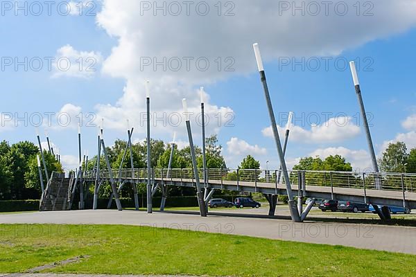 Pedestrian bridge on the Laga site