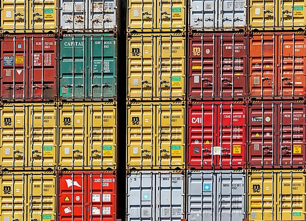 Containers at the Eurogate container terminal in the Port of Hamburg