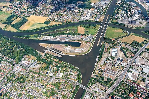 Aerial view of the Minden waterway junction