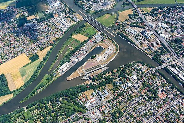 Aerial view of the Minden waterway junction