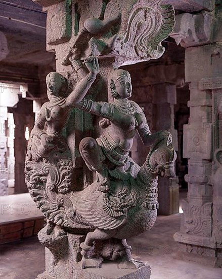 Goddess statue in art Museum 1000 pillared hall in Meenakshi Amman temple built in 1623 55