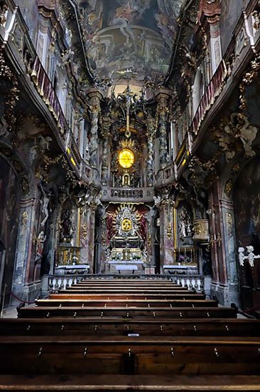 Interior view of the Asam Church Church