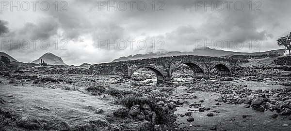 Sligachan Old Bridge in Black and White