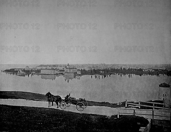 View across the St. Lawrence River to the Military Academy and the City of Kingston