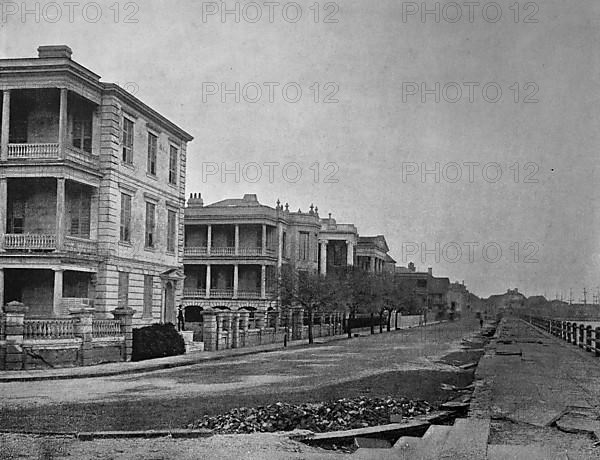 In front of a house on the river side of the city of Charleston in the state of South Carolina