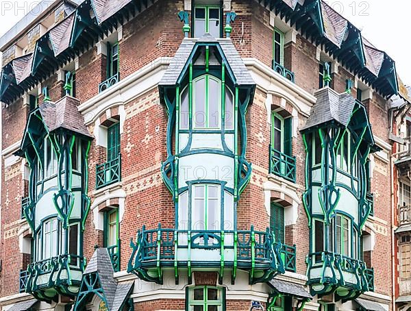 Wilhelminian and Art Nouveau villas in the Mersois neighbourhood on the Mers-les-Bains promenade