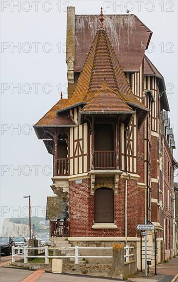 Wilhelminian and Art Nouveau villas in the Mersois neighbourhood on the Mers-les-Bains promenade