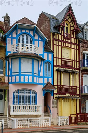 Wilhelminian and Art Nouveau villas in the Mersois neighbourhood on the Mers-les-Bains promenade