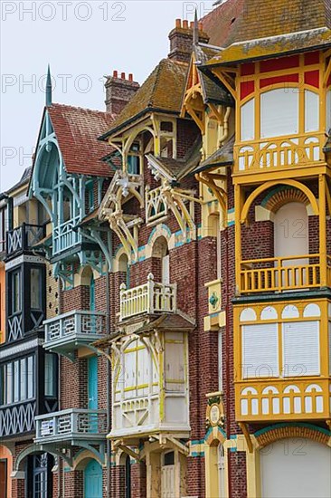 Wilhelminian and Art Nouveau villas in the Mersois neighbourhood on the Mers-les-Bains promenade