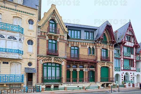 Wilhelminian and Art Nouveau villas in the Mersois neighbourhood on the Mers-les-Bains promenade