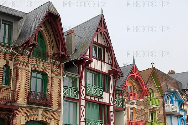 Wilhelminian and Art Nouveau villas in the Mersois neighbourhood on the Mers-les-Bains promenade