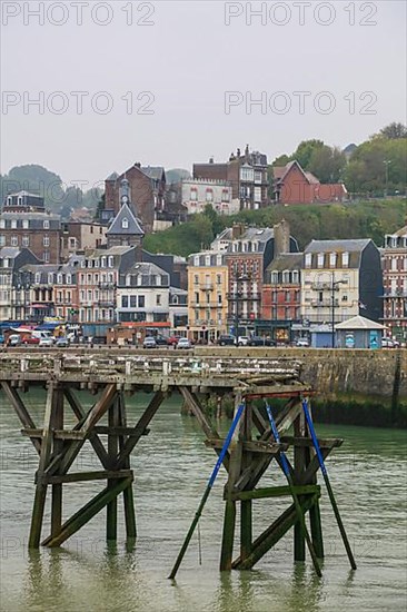 Coastal village of Le Treport at the mouth of the Bresle on the English Channel