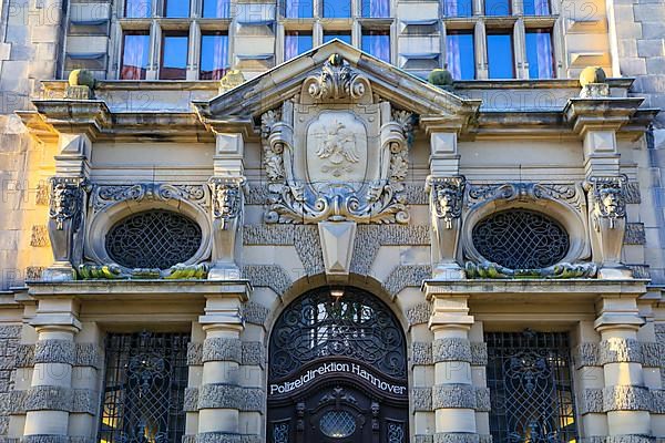 Entrance portal of the historic main building of the Hanover Police Headquarters