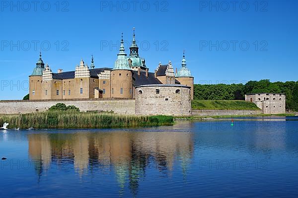 Kalmar Castle reflected in the calm water