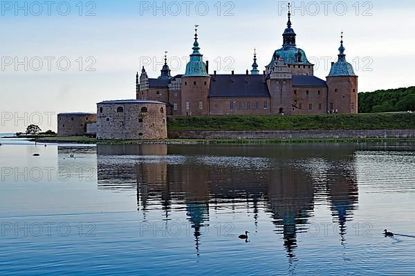 Kalmar Castle reflected in the calm water