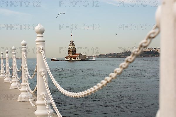 Maiden's Tower located in the Bosphorus