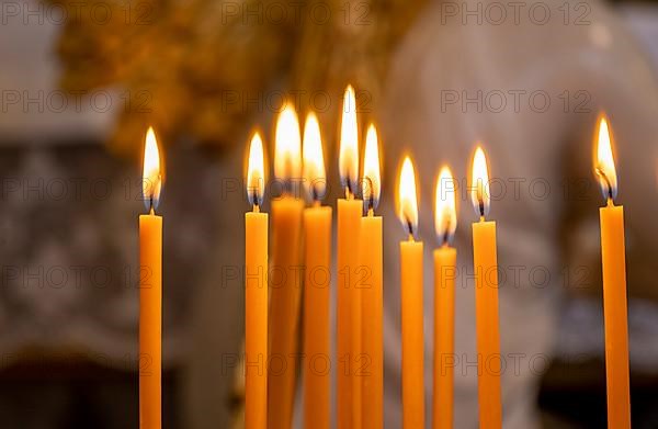Candles in the collegiate parish church of St. Philip and St. James